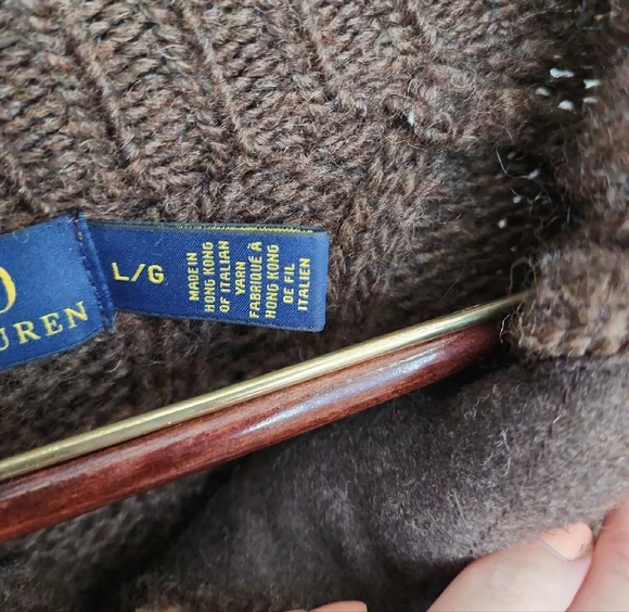 Polo by Ralph Lauren Brown Sweater with quarter toggle buttons